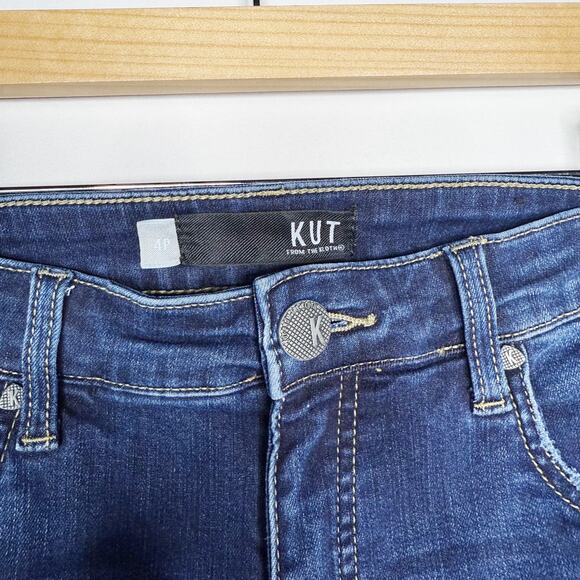 Kut From The Kloth 4P Connie Fab Ab Ankle Skinny Jeans High Rise Chewed Hem Blue - Picture 7 of 11